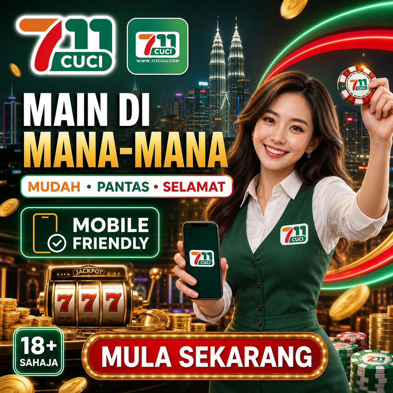 711 SLOT square casino banner